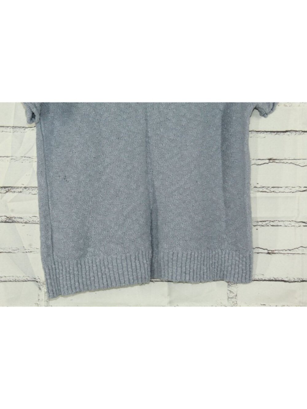 LL Bean Midweight Cotton Slub Sweater Henley Short Sleeve Soft Indigo Medium - Picture 6 of 11